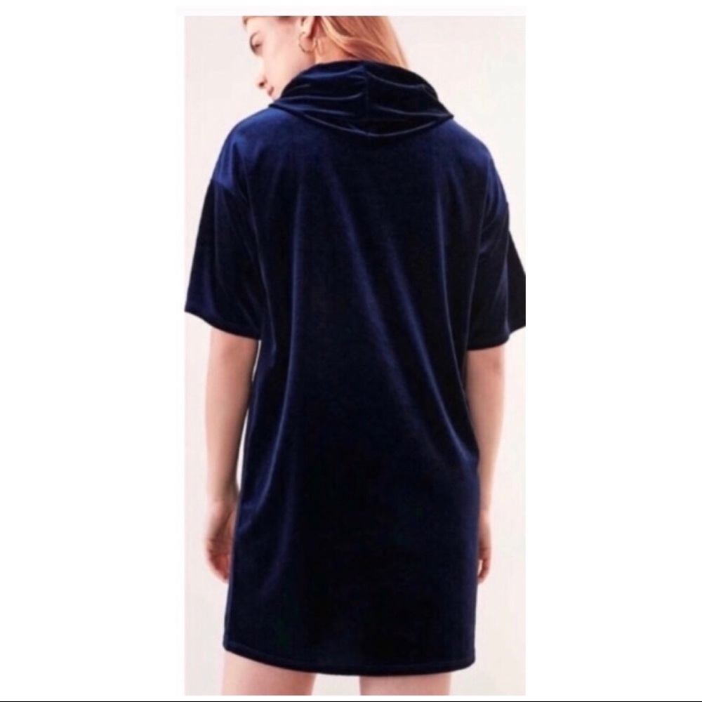 NWT Navy Hooded Velvet Dress | S - Picture 3 of 8